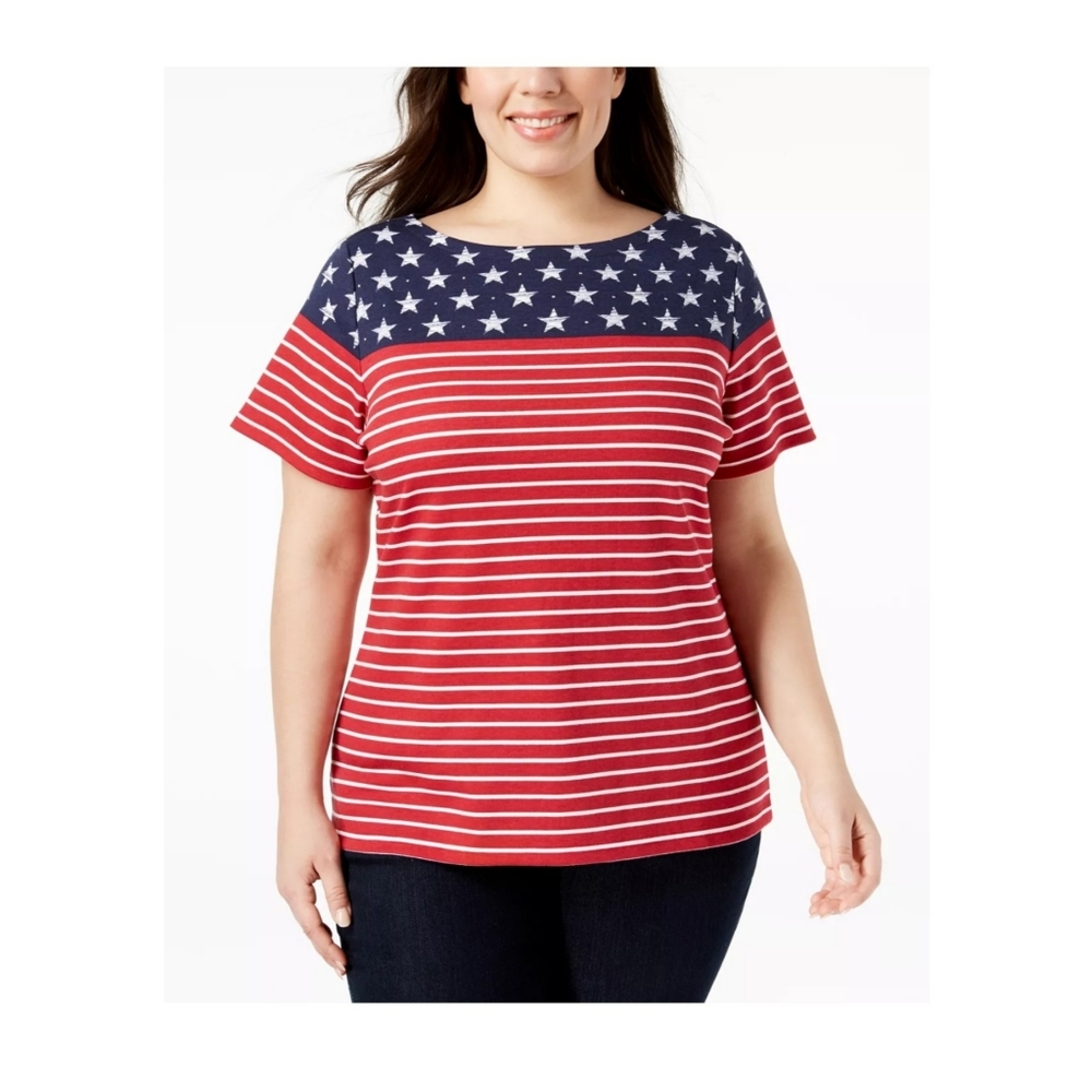 Karen Scott American Flag T-Shirt Created for Macy's
